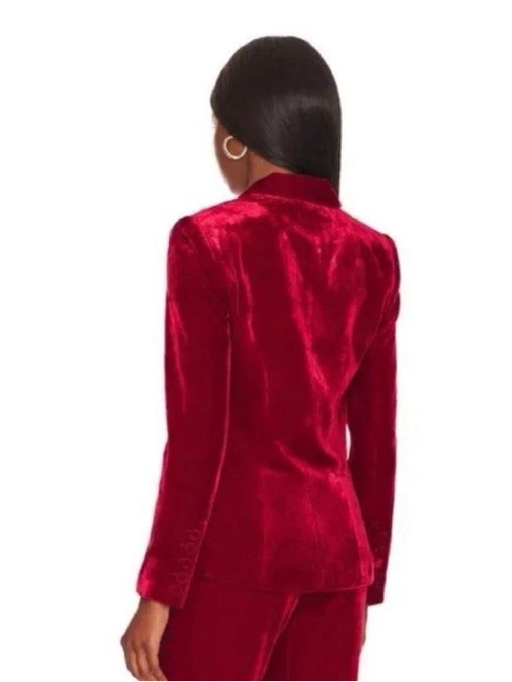 L'Agence Kenzie Red Velvet Blazer - Picture 5 of 10